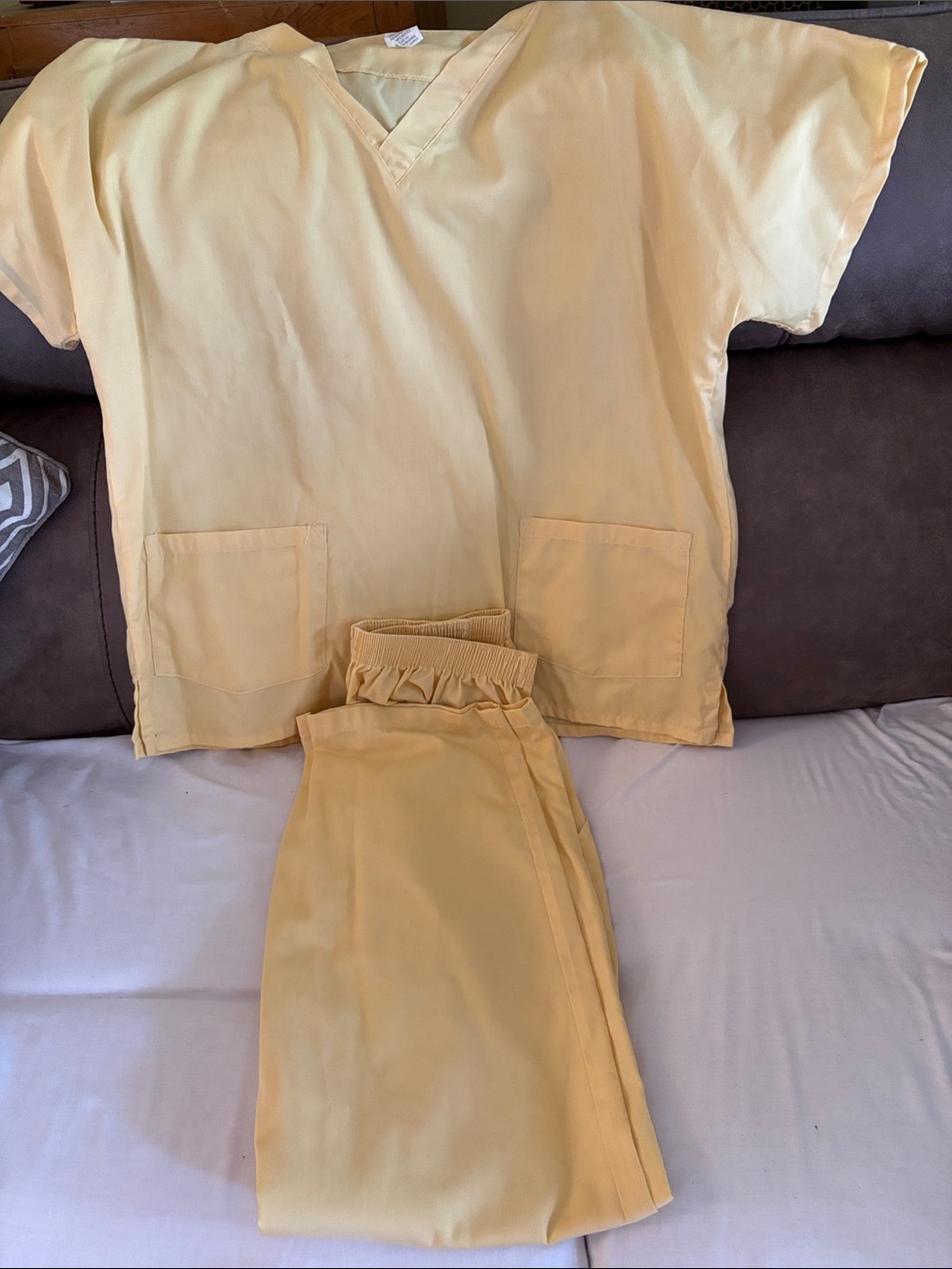 Smart Scrubs Yellow Scrub Set with V-Neck Top & Pants